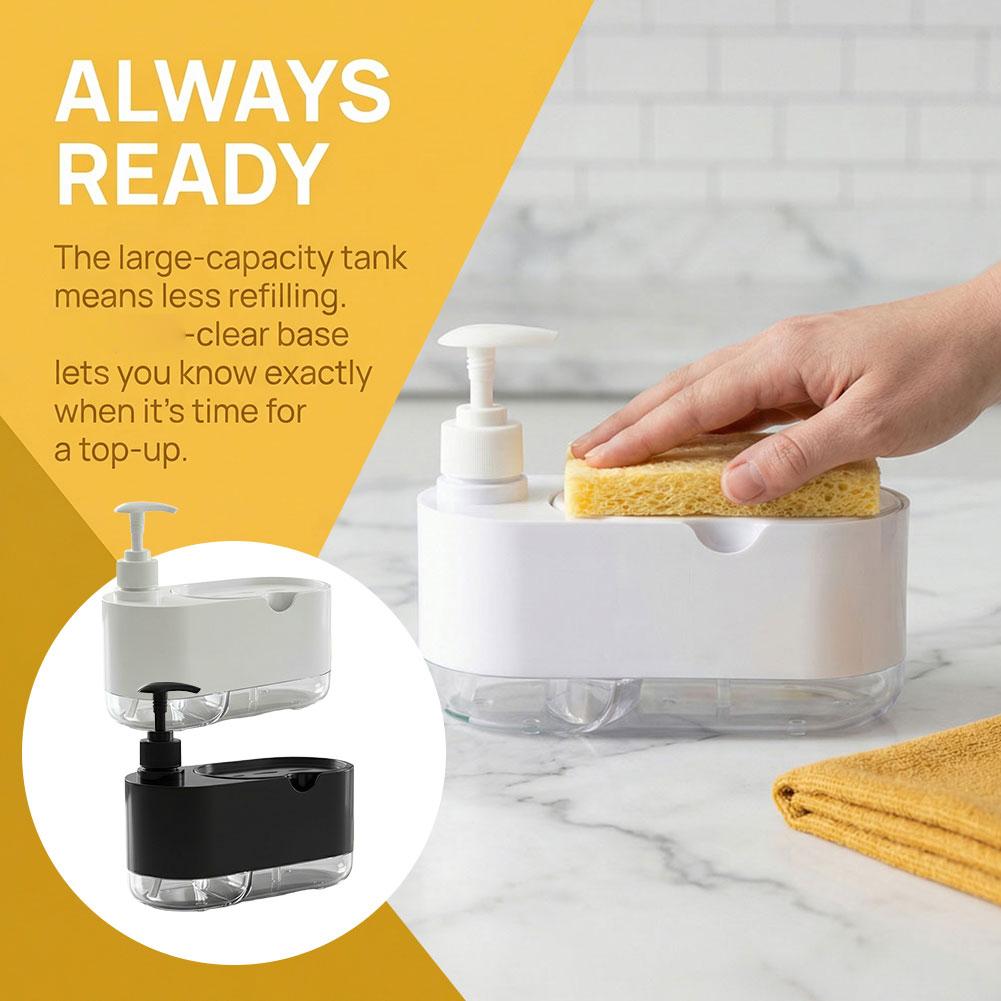 Kitchen Gadgets Dispenser Brush Holder - Distributeur de savon à vaisselle automatique