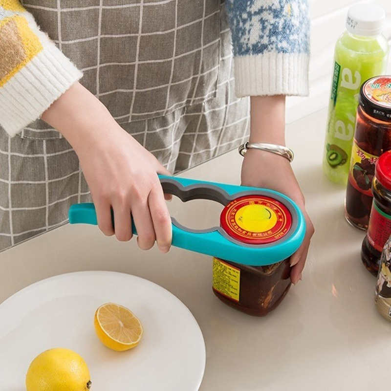 Kitchen Gadgets Jar Openers - Ouvre-bocal 4-en-1 multifonctionnel à prise facile,